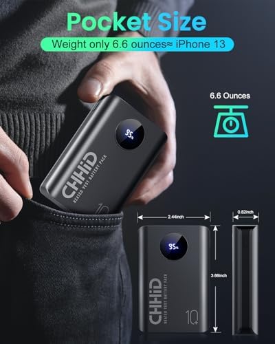 Stay Warm and Connected: 5 V 2 A Heated Vest Battery Pack with LCD Display – 10000 m Ah Portable Charger for i Phone & Android Devices – Fast Charging Dual Output Power Bank for Outdoor Enthusiasts and Active Lifestyles