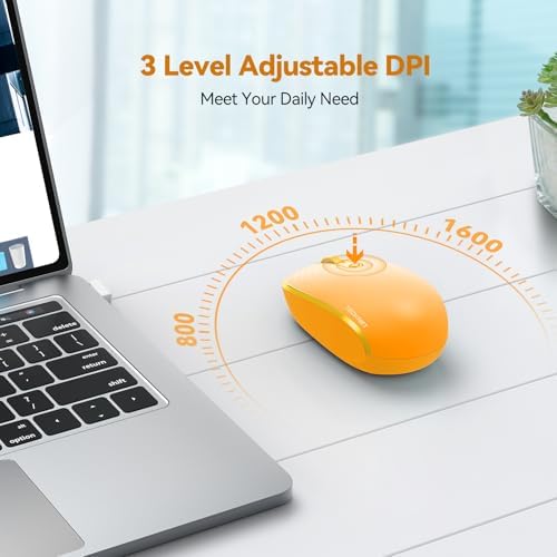 TECKNET 2.4 GHz Wireless Mouse – Ultra-Quiet & Portable Computer Companion with Adjustable DPI, USB Receiver, and Ergonomic Design for Seamless Use Across Chromebook, Laptop, PC & Mac – Enhance Productivity Effortlessly