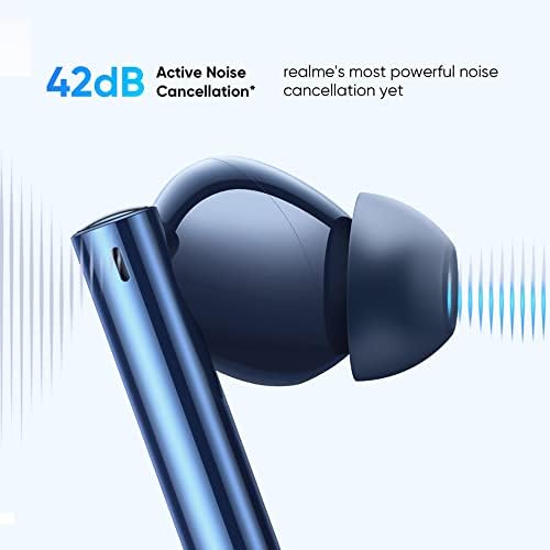 Unleash Superior Sound with realme Buds Air 3 Wireless Earbuds – Advanced Active Noise Cancellation, Enhanced 10 mm Dynamic Bass, and 30 Hours of Continuous Playtime in Striking Lemans Blue – IPX5 Water-Resistant Design for Ultimate Durability and Comfort During Workouts – Effortless Device Compatibility for Professionals and Audio Enthusiasts Seeking Quality and Style