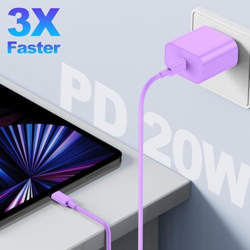 20 W USB-C Fast Charger for i Phone 16/15 Series & i Pad – 6 ft Type C to C Cable, High-Speed Wall Adapter for Optimal Performance, Compact & Durable Power Solution for Apple Devices – Experience Rapid Charging Anywhere