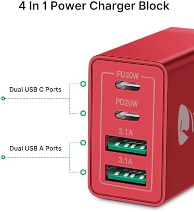 Aiminu 40 W 4-Port USB C Wall Charger Block 3-Pack – Efficient PD Fast Charging Solution for i Phone 15/14/13/12/11/Pro Max, i Pad & Android Devices – Ideal for Home, Travel, and Multi-Device Power Needs