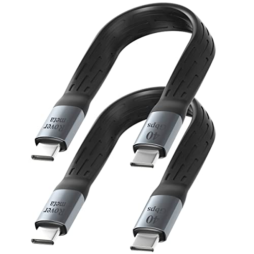 Ultra-Fast 5-Inch USB4 Thunderbolt Cable – 240 W Power Delivery, 40 Gbps Data Transfer, 8 K Video Support – Ideal USB C to USB C Solution for Mac Book, Android Auto, External SSDs & Type-C Devices (2-Pack) – Compact & Durable Design for Effortless Connectivity