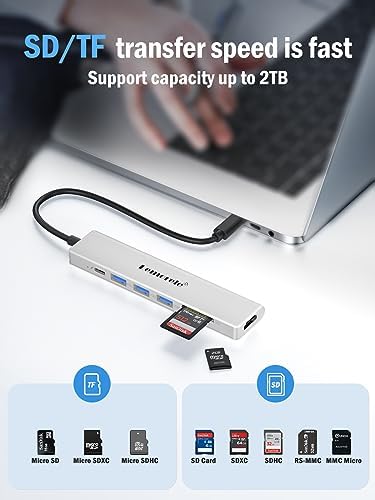 Lemorele 7-in-1 USB C Hub Adapter: Unleash Ultimate Connectivity with 4 K HDMI Output, 100 W Power Delivery, and High-Speed Data Transfers – Sleek Blue Multiport Dongle for Mac Book, Chromebook, Dell, HP & Lenovo Users Seeking Enhanced Performance and Style