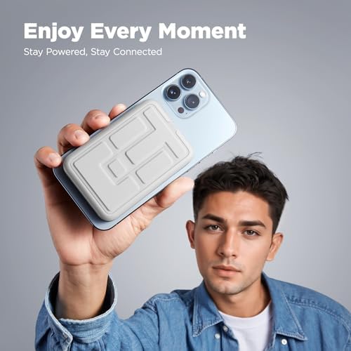 Sanag 5 K Magnetic Wireless Portable Charger – 10,000 m Ah Slim Power Bank for Fast Charging i Phone 15/14/13/12 Pro Max and Android Devices – Effortless On-the-Go Power with USB-C Cable and Enhanced Compatibility