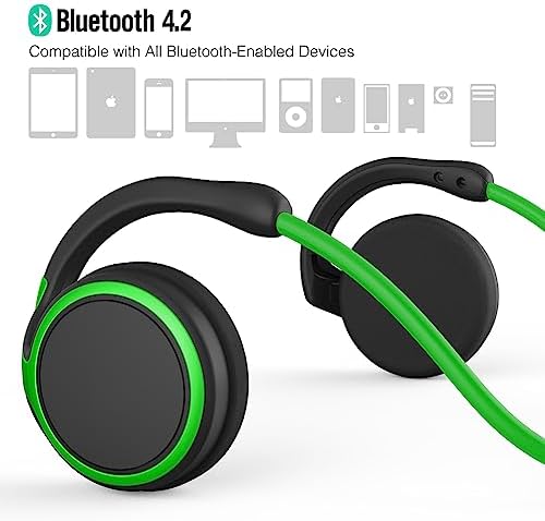 Compact Sports Bluetooth Headphones – Ergonomic Wrap-Around Wireless Earphones with Built-In Microphone, Exceptional Sound Quality, 12-Hour Battery Life, Foldable Design for Easy Portability, Perfect for Active Lifestyles – Black
