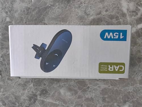 Mag-Safe Wireless Car Charger for i Phone 14/13/12 Series – Fast Auto-Alignment Air Vent Mount with Magnetic Stability, Stylish Blue Design for Effortless Charging on the Go – Essential Car Accessory for Seamless Navigation and Connectivity
