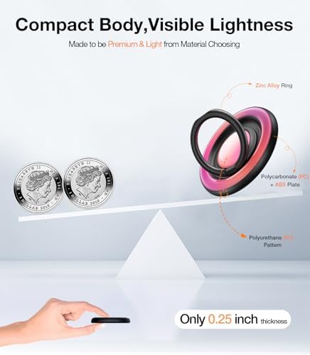 Transform Your Mobile Experience with the TORRAS 360° Fidget Spinner Magnetic Phone Grip Ring Holder – Ultimate Kickstand & Secure Grip for i Phone 16/15/14/13/12 Pro/Max, Samsung Galaxy, & Google Devices, Chic Purple Design, Enhanced Compatibility for Effortless Use