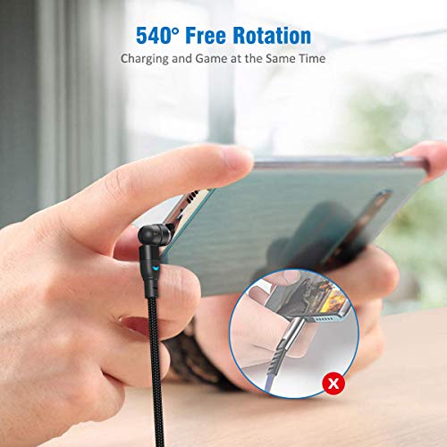 Revolutionize Your Charging Experience with A.S 3-in-1 Magnetic Charging Cable – Versatile 3-Pack (3.3 ft + 2 x 6.6 ft) Featuring 540° Rotating Connector for Effortless Alignment, Fast Charging & Durable Nylon Braiding – Perfect for i Phone, Android & Type-C Devices
