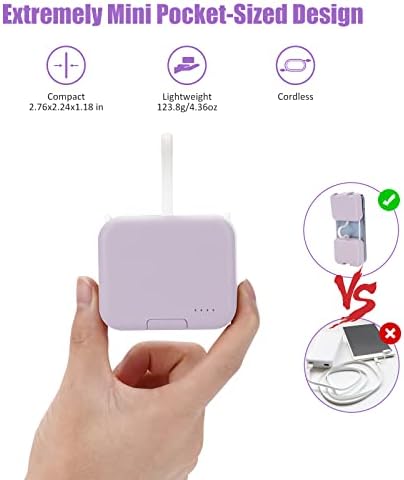 Ultra-Compact 4000 m Ah Power Bank with Built-in Cable – Fast Charging Portable Charger for i Phone, Samsung, Google Devices – Stylish Green Mini External Battery Pack for On-the-Go Connectivity and Convenience