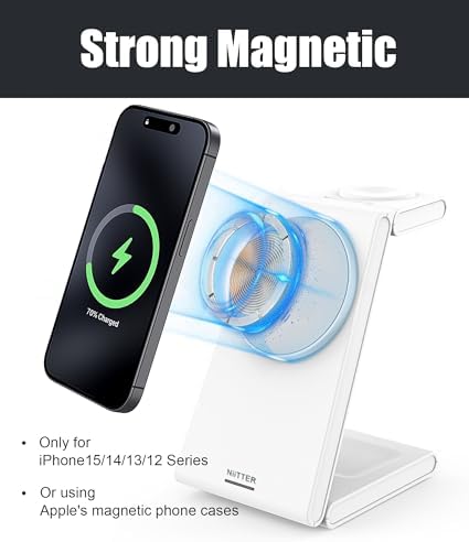 Ultimate 3-in-1 Magnetic Wireless Charging Station – Fast Travel Charger for i Phone 16/15/14/13/12, Apple Watch & Air Pods with 20 W PD Adapter – Compact, Foldable Design for Seamless Multi-Device Charging on the Go