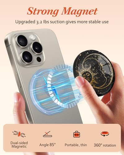 Adorable Cartoon Mag Safe-Compatible Phone Grip Stand – Lightweight Kickstand Ring Holder for Enhanced Usability – Perfect Accessory for i Phone 16/15/14/13/12 with Playful Design for Women and Girls – Durable, Easy-to-Install Magnetic Phone Accessory