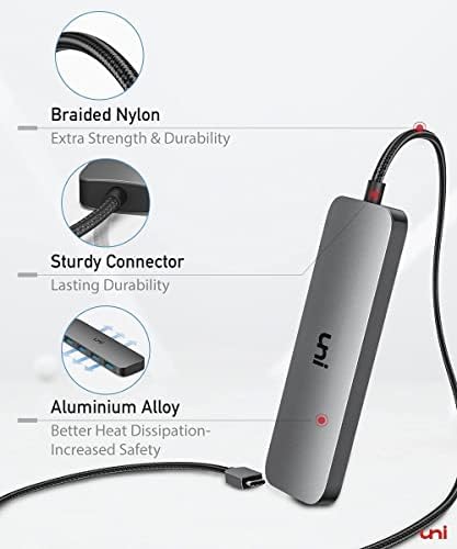Maximize Your Device Potential with the uni Aluminum USB-C Multiport Adapter – 4 High-Speed Ports for Laptops, Mac Book Pro/Air, i Pad Pro & More, Sleek Design for Effortless Port Expansion and Enhanced Productivity