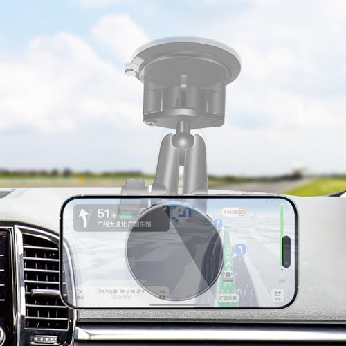 25 mm Mag Safe Ball Mount Phone Holder – Ultimate Compatibility for i Phone 12, 13, 14, 15 Series with RAM Mount B Size Socket – 360-Degree Rotatable Design for Hands-Free Navigation and Effortless Accessibility