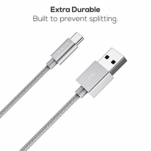 Elevate Your Charging Game with the Crave 3-Foot USB-A to USB-C Cable: Premium Nylon Braided Design for Fast Data Transfer and Universal Compatibility, Stylishly Tangle-Resistant for Home and Office Use, Perfect for All USB-C Devices