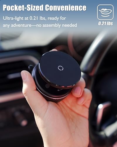 Latest Magnetic Phone Holder for Car Dashboard – Vacuum Suction Cup Phone Mount with Adjustable Angle, Compatible for Cell Phone (Use Metal Ring) – Secure Mirror/Glass/Desk Use – Enhanced Compatibility and Speed