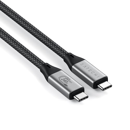 Satechi USB C to USB C 4.0 Pro Cable – 240 W Power Delivery, 8 K @ 60 Hz & 4 K @ 120 Hz Support, 40 Gbps High-Speed Data Transfer, USB-IF Certified for Ultimate Performance, 4 ft Length for Versatile Use – Ideal for Gamers & Professionals