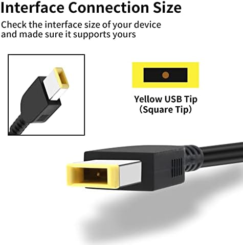 Power Up Your Lenovo with Ryaobwu 90 W/65 W USB Tip AC Adapter – Ultimate Compatibility for Think Pad and Idea Pad Models, Fast Charging & Safety Certified Power Supply for Reliable Performance – Ideal Replacement for T Series, E Series, & Flex Series Laptops
