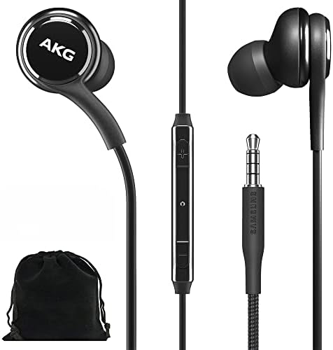 Samsung AKG Premium 3.5 mm In-Ear Headphones with Mic – Exceptional Sound Performance for Galaxy A71, A31, S10, Note 10 & More – Tangle-Free Braided Design – Comfortable Fit for Long Listening Sessions – Includes Chic Velvet Carrying Pouch – Ideal for Music Enthusiasts and Call Users – Durable and Stylish for Everyday Adventures