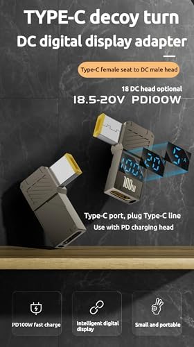 High-Efficiency 100 W PD Charger Tip for HP Laptops (4.5 x 3.0 mm) with 1.5 M USB-C Cable – Ultimate Rapid Charging Solution with Advanced Safety Features and Broad Compatibility for Seamless Device Power Management