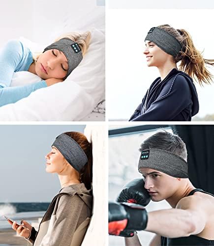 Revolutionize Your Rest with the Bluetooth Noise-Cancelling Sleep Headband – Ultimate Comfort Meets Stylish Functionality for Insomnia Relief, Travel, and Active Lifestyles – Ideal for Yoga and Leisure with Ultra-Thin Speakers in Sleek Black & Grey