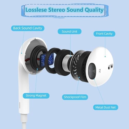Enhance Your Sound Journey with i Phone-Compatible Wired Earbuds Featuring Lightning Connector – Superior Comfort and Built-in Microphone for Hands-Free Calls – Perfect for Daily Use, Commuting, and Crystal-Clear Audio – Durable Design Ensures Long-Lasting Performance and All-Day Comfort – Seamless Control for Music Playback and Volume Adjustment Across i Phone Models 14, 13, 12, 11, XR, XS, X, 8, SE, Pro, Pro Max – Immerse Yourself in Rich Sound Quality Without Bluetooth Hassles – Ideal Solution for Music Lovers and On-the-Go Professionals Seeking Reliable Connectivity and Ergonomic Fit.