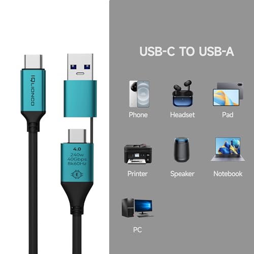 Elevate Your Charging Experience with the 240 W USB C Multi Charging Cable – 2-in-1 Fast Charging & 40 Gbps Data Transfer for i Phone 16 Pro Max, i Pad Pro/AIR/Mini 6, Mac Book & Samsung Galaxy S24 Ultra (11.8 inches) – Unmatched Compatibility & Portability for Professionals on the Go!