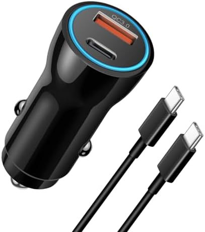 MFi Certified Apple i Phone 16 & 15 Car Charger – 43 W USB-C Fast Charging Adapter with 3.3 FT Cable for Pro, Max & Plus Models – Dual Port PD & QC 3.0 Technology for Ultimate Charging Efficiency on the Go