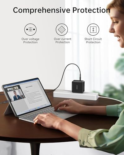 High-Performance 140 W Ga N+ Mac Book Charger – Portable USB-C Power Adapter for Mac Book Pro/Air and USB-C Devices, Fast Charging with Included Cable, Optimal Efficiency for M1-M4 & Galaxy Devices, Compact Foldable Design for Travel Convenience