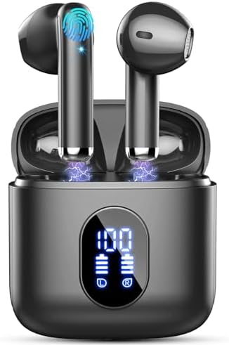 Advanced Bluetooth 5.3 Wireless Earbuds – Hi-Fi Stereo Sound for Ultimate Audio Experience, 4 ENC Mics for Superior Call Clarity, Featherlight 3 g Build for Unmatched Comfort, 30-Hour Playtime with Sleek USB-C Charging Case, IP7 Waterproof for All-Weather Durability, Seamlessly Compatible with Android & i OS – Ideal for Music Aficionados and On-the-Go Professionals