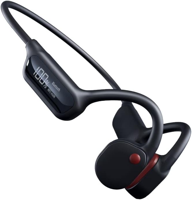 IHAO Ultra-Light Bone Conduction Bluetooth Headphones with Built-In MP3 Player – Open-Ear Ergonomic Earbuds for Active Lifestyles, Perfect for Cycling, Running, and Skiing – Sweat-Proof, Comfortable Fit with Exceptional Sound Clarity and Surround Awareness