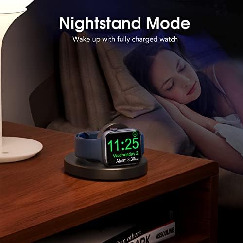 Sleek Sky Blue Portable Magnetic Charging Dock for Apple Watch – Fast Wireless Charger with Nightstand Mode, Compatible with Series 10, 9, 8, 7, SE, 6, 5, 4, 3, 2, Ultra 2 – Travel-Friendly Design with Premium Charging Cable for Effortless Power and Style