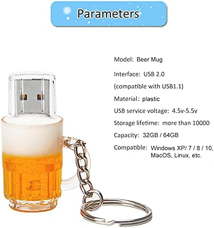 64 GB Cute Beer Mug USB Flash Drive – Fun and Functional Memory Stick for Easy Data Storage – Portable USB 2.0 Drive Compatible with Windows & Mac – Perfect for Students and Professionals