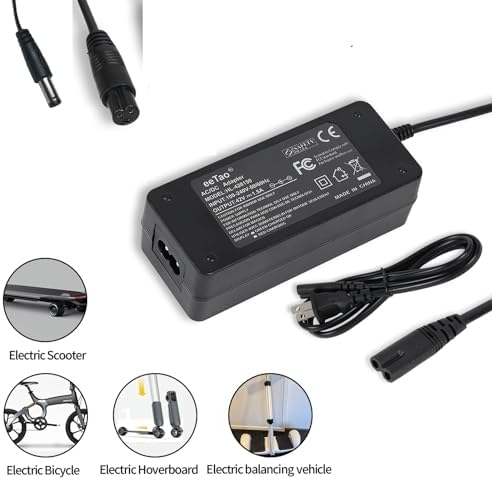 Ultra-Fast 42 V AC/DC Charger for Hover-1 Electric Scooters – Universal Fit for Highlander, Dynamo, Gambit, Helios, Alpha, Jive, Journey, Formula, Escape, Pioneer, Rally Models – Lightweight, Durable Design with 1.5 A-2 A Output for Rapid Charging Efficiency and Adventure Readiness