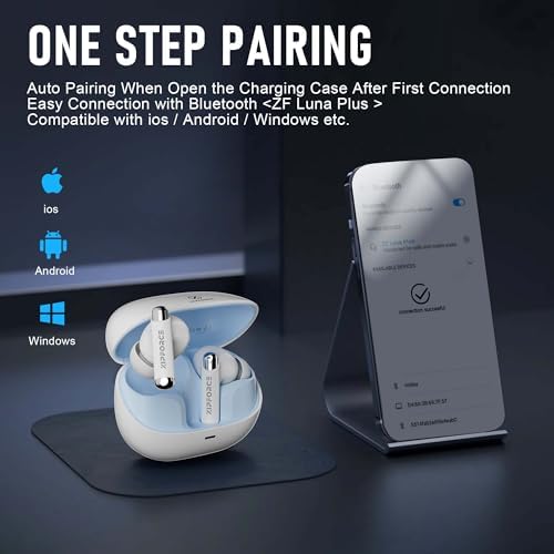 ZIPFORCE True Wireless Earbuds – Cutting-Edge Bluetooth 5.3 with 4-Mic Noise Cancellation for Enhanced Call Quality, IPX6 Waterproof for Active Use, 40-Hour Extended Battery Life, Touch Controls – Perfect for Audiophiles and Fitness Enthusiasts Seeking Superior Sound Performance