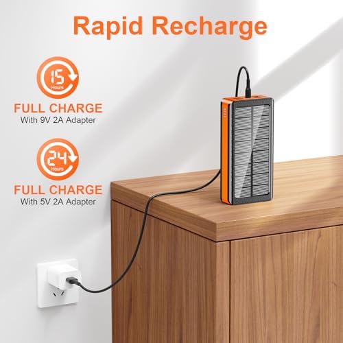 High-Capacity 66800 m Ah Solar Power Bank – Ultra-Fast QC3.0 Portable Charger with 5 USB Outputs, Dual Input Ports & Versatile 32 LED Flashlight Modes for Smartphones, Tablets & Outdoor Adventures – Ideal for Camping, Hiking & Emergency Preparedness