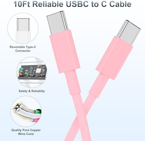High-Efficiency 20 W USB-C Fast Charger for i Phone 16 & i Pad Pro – Versatile 6 ft & 10 ft Type C Charging Cables with Robust Wall Adapter for Quick Power Boosts – Perfect for i Phone 16 Pro Max, 15 Plus, and All i Pad Models – Maximize Your Charging Flexibility and Efficiency