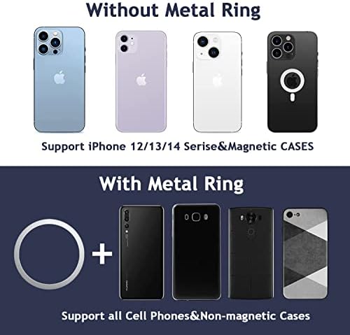 Mag Safe Magnetic Phone Ring Holder Stand – 2-in-1 Adjustable Grip and Kickstand for i Phone 16/15/14/13/12 Series – Enhanced Magnetic Strength with Removable Design for Easy Wireless Charging – Ultimate Compatibility and Convenience – 360° Rotation & 180° Adjustable Arms for Portrait and Landscape Viewing – Secure Finger Grip Reduces Drop Risk – Perfect for Hands-Free Use While Cooking or Streaming – Premium Zinc Alloy Construction for Durability and Stability – Ideal Accessory for Everyday Use and Connectivity