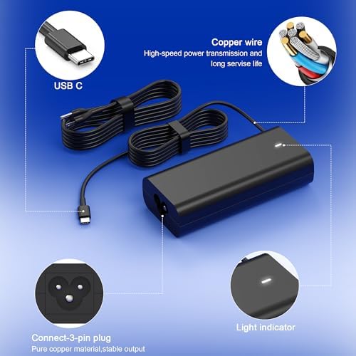 High-Speed 65 W USB-C Laptop Charger for Dell: Universal Compatibility with Latitude, XPS & Inspiron Series – Fast Charging, Intelligent Power Delivery, and Advanced Protection Mechanisms for Optimal Performance and Safety
