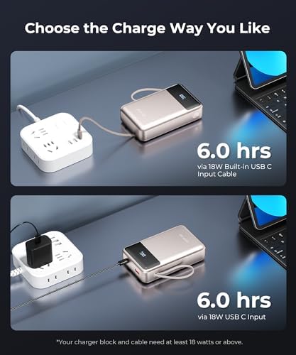 High-Capacity 30,000 m Ah Portable Power Bank with Built-in USB-C Cable – 22.5 W Super Fast Charging for i Phone, i Pad, Google, Xiaomi – Ideal for Travel, Camping, and Emergency Power Solutions – Slim and Lightweight Design with 17-Layer Safety Protection for Maximum Reliability – Perfect for Charging Multiple Devices Simultaneously – Enjoy 24/7 Customer Support and 36-Month Warranty