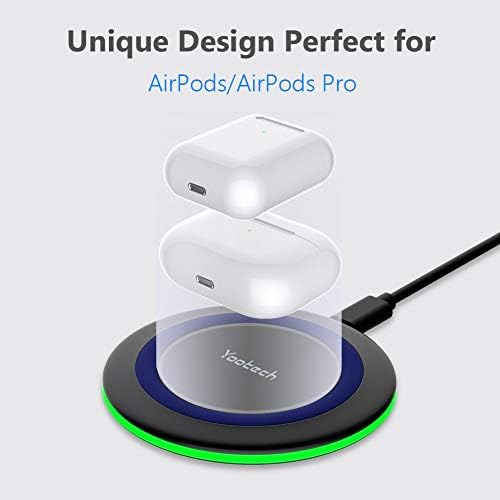 Yootech 10 W Max Fast Wireless Charging Pad – Universal Compatibility for i Phone 16 Series, Samsung Galaxy S22/S21/S20, and Air Pods Pro 2 – Sleek, Compact Design with Advanced Safety Features – Efficient Charging Solution for Home, Office, and Travel – Tangle-Free Power Experience without AC Adapter – Perfect for Modern Lifestyles