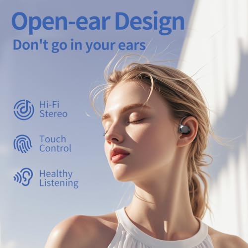 Revolutionize Your Workout with Wireless Open Ear Headphones – Cutting-Edge Bluetooth 5.4, Superior Hi-Fi Audio, Perfect for Running and Sports, Extended Battery Life, Comfortable Ergonomic Design in Chic Beige – Stay Engaged with Your Surroundings While Enjoying Premium Sound!