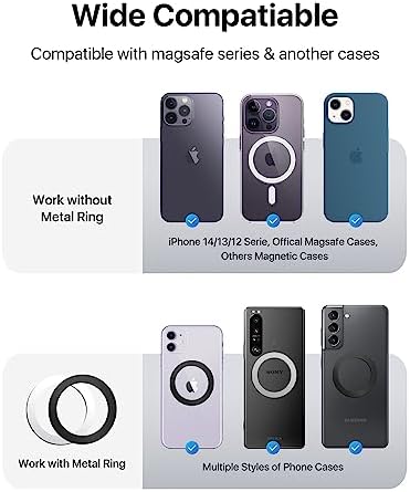 Revolutionize Your Phone Handling with the 2025 Sability Max Magnetic Grip – Unmatched Dual-Sided Magnet and Rotating Ring Design for Mag Safe i Phone 16 Pro Max, 15, 14, 13, 12 & Samsung S25 – Essential Gym Accessory in Chic Grey for Effortless One-Handed Operation and Versatile Device Compatibility