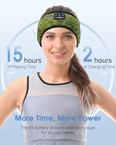 MUSICOZY Bluetooth 5.4 Sleep Headband – Ultra-Thin Stereo Earbuds for Uninterrupted Comfort and Performance, Sweat-Resistant for Active Lifestyles & Serenity (White Red) – Elevate Your Audio Experience with Innovative Design and Superior Sound Quality