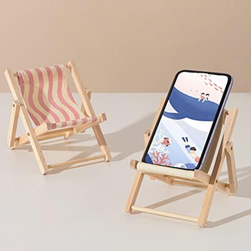 Cell Phone Holder Wood and Canvas Chair Desk Stand Display Business Card Holders Bracket Charging Dock Mini Folding Chair Phone Holder for Smartphone Mobile Phone – Enhanced Compatibility and Speed