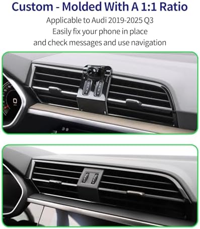 Ultimate Audi Q3 Phone Holder (2019-2025) – 360° Rotating Cradle for Safe Navigation & Effortless Communication – Stylish Car Interior Upgrade. Transform your driving environment with this precision-engineered phone mount that perfectly fits your Audi Q3, enhancing both functionality and aesthetic appeal. This innovative mobile holder features 360° rotation, ensuring optimal visibility and easy access to your device while minimizing distractions for safer driving. Effortlessly install without any tools, and enjoy peace of mind knowing your smartphone is secure during your journeys. Made from premium materials for exceptional durability, this sleek accessory not only elevates your car’s style but also simplifies everyday use. Keep your device within reach for seamless navigation, hands-free calls, or music enjoyment, all while maintaining the sophisticated look of your Audi. Elevate safety and convenience in your vehicle with this must-have accessory tailored for the modern driver.