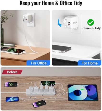 40 W Retractable Dual USB Fast Charger Hub: 3-in-1 Compact Charging Solution for i Phone 16/15, Galaxy S23/S22, LG & Pixel – Travel-Ready Power Adapter with Quick Charge Functionality and Universal Device Compatibility