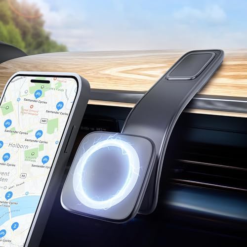 Revolutionary Magnetic Phone Holder for Secure Car Mounting – Versatile Air Vent & Dashboard Suction Design (Sleek Black) – Ultimate Smartphone Accessibility & Safety on the Road
