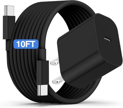 Maximize Your Charging Efficiency with the 20 W USB-C Power Adapter and 10 ft Type C Cable – The Ultimate Fast Charging Solution for i Phone 16, 15 Pro Max, and i Pad Featuring Advanced Safety Mechanisms for Secure On-the-Go Power Management and Unrivaled Compatibility