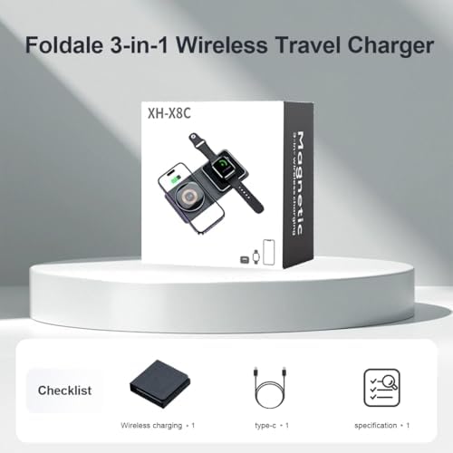 Portable 15 W Fast Charging Foldable Charger for i Phone 12-16, Air Pods & Apple Watch | Eco-Friendly Travel Essential with Enhanced Compatibility and Streamlined Design