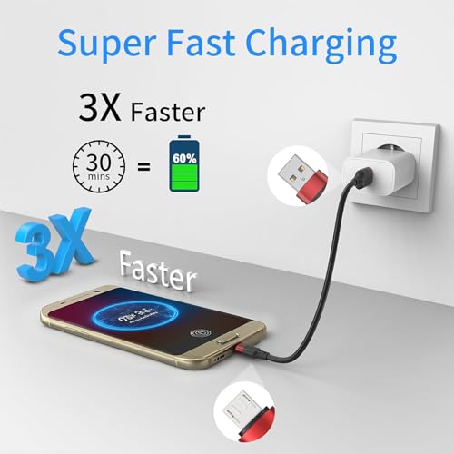 Efficient 10-Pack Short Micro USB Cables – 1 ft Durable Android Charging Cords for Streamlined Connectivity with Samsung Galaxy, LG, Kindle Fire, and More – Fast Data Transfer for Clutter-Free Charging Stations